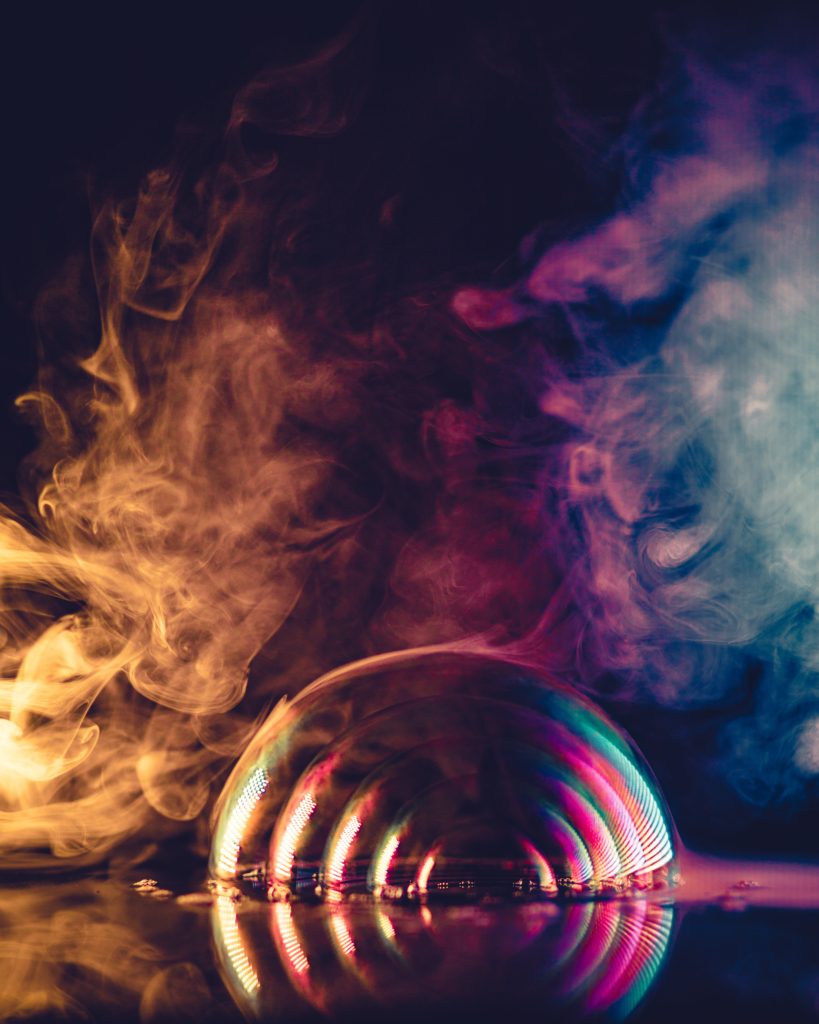 image of coloured smoke and energy field