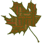 image of a leaf with words